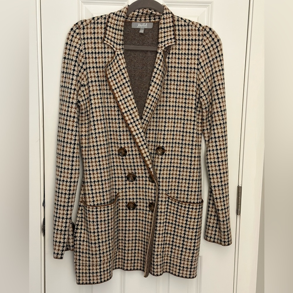 Marled plaid blazer, size small